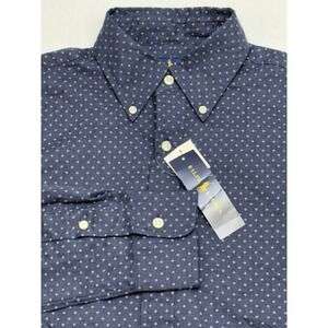 NWT Ralph Lauren Blue All Over Light Blue Print Button Down Collar Shirt Small